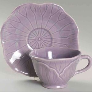 Elegant Purple Cup and Saucer Set